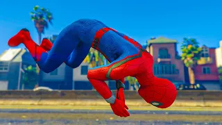 GTA 5 New Ragdolls Spiderman Motorcycles (euphoria physics funny crash/ fail moments)