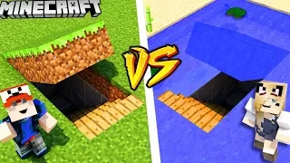 TAJNY DOM POD ZIEMIĄ VS TAJNY DOM POD WODĄ W MINECRAFT | Vito vs Bella