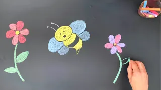 How to Draw a Bee ♫ 8 Hrs of Chalk Art & Lullabies