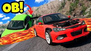 FLOOD ESCAPE But the LOSER Has to Take Off Car Parts in BeamNG Drive Mods!