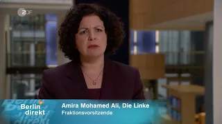 Amira Mohamed Ali am 14. November 2021 im ZDF »Berlin direkt«