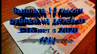 ВЫПЛАТА 10000 руб на детей от 3 до 16 лет. Кому положена и как получить?