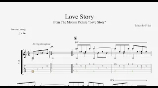 Love Story - Francis Lai - Guitar Classical Tab - Tone Am