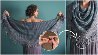 Pemberley - Jane Austen Inspired Crochet Shawl Pattern! Learn Spike Stitches