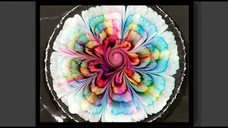 #1507 Beautiful Rainbow Resin 3D Bloom Coasters