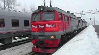 3М62У-0058 – "тепловоз Деда Мороза". Отправление из Великого Новгорода на Чудово