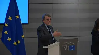 EU parliament President David Sassoli gives a speech at UK farewell ceremony | AFP