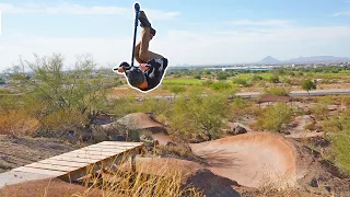 SCOOTERING ON BMX DIRT JUMPS