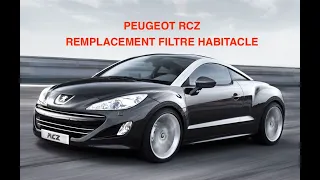 Peugeot RCZ Remplacement filtre pollen habitacle, cabin pollen filter replacement