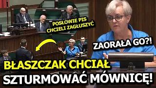 BŁASZCZAK PRÓBOWAŁ WTARGNĄĆ NA MÓWNICĘ PODCZAS PRZEMÓWIENIA POSŁANKI KO! NIE MIAŁA DLA NIEGO LITOŚCI