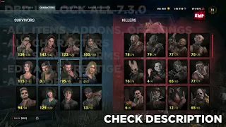 Hack DBD 7.3.0: ALL PERKS/PRESTIGE 100/UNLOCKER SKINS/LEGACY/ITEMS/ADDONS/CHARACTERS | SHOWCASE