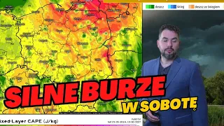 SILNE BURZE w sobotę. Ulewny deszcz i możliwy grad. Prognoza pogody.