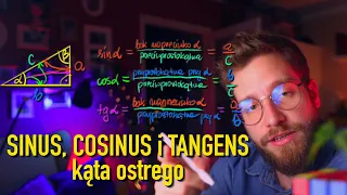 Co to jest SINUS, COSINUS i TANGENS kąta ostrego w trójkącie prostokątnym❓MATURA POPRAWKA 2021 *clip