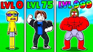 Noob to LEVEL 999,999 in Roblox Strongman Simulator