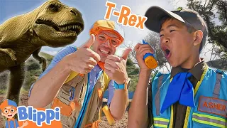 Blippi & Park Ranger Asher's Epic Dinosaur Movie! | T-Rex Ranch Dinosaur Videos