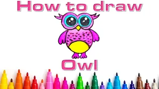 owl 🦉 drawing step by step | easy owl drawing for kids | kids drawings #drawing #kidsdrawing