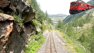 ★ 4K 🇨🇭 Oberwald - Furka - Realp rack railway diesel cab ride  [08.2021] Führerstandsmitfahrt