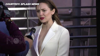 'Avengers: Infinity War' Star Elizabeth Olsen Stuns In Plunging Suit at Kodachrome Premiere