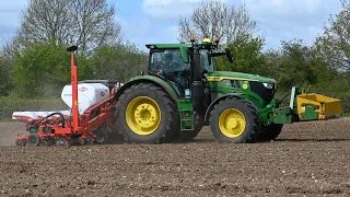 Maize Drilling with NEW John Deere 6R 185 and Kuhn Maxima Drill