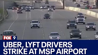 Uber, Lyft drivers strike at MSP Airport
