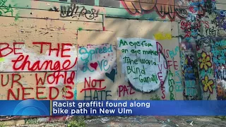 Community Members Cover Up Racist Graffiti In New Ulm