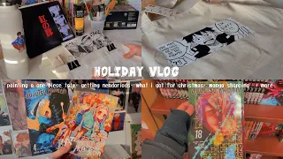 a very late holiday vlog🎁✨ painting a tote, nendoroids, manga shopping, what i got for christmas