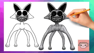 How To Draw Monster Smile Cat from Zoonomaly | Easy Drawing Tutorial