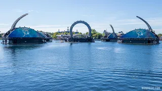 EPCOT's Harmonious barges daytime video display