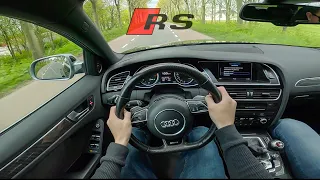 STRAIGHT PIPE Audi RS4 B8 with Pops and Bang - POV Test Drive - LOUD Accelerations And Tunnel Sound!