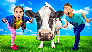 Matteo and Gabriella Video Compilation About Animals on the Farm | DeeDee Show