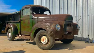 ABANDONED 1946 international gets new lights / bodywork after 50 YEARS sitting.