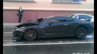 ДТП:  NISSAN GT-R протаранил семь машин в Москве!