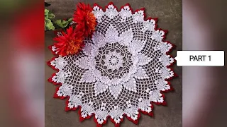 Biggest Mandala /Doily/Crosia Rumal/Table cover/ पायदान की नई डिजाइन हिंदी मे with english subtitles