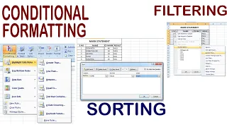 Conditional Formatting || Sorting || Filtering || Custom Filter || Excel Basic in Tamil