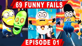 Minion Rush 69 FUNNY FAILS (Episode 1) | Gru's Lab, Halloween Residential Area Epic Fails