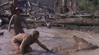 PAPILLON 1973 Crocodile Scene.