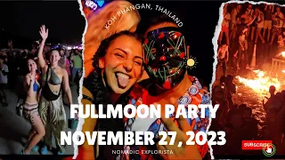 Full Moon Party in Koh Phangan November 2023 | Unforgettable Night | Crazy Crowd Dancing All Night