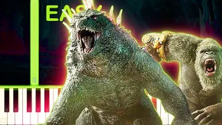 Godzilla x Kong : The New Empire Trailer Theme Song - EASY Piano Tutorial