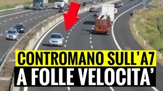 TERRORE IN AUTOSTRADA AUTO CONTROMANO A FOLLE VELOCITÀ: LE IMMAGINI