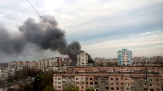 Пожар в Одессе 22.04.2017. Поселок Котовского. Рынок Северный
