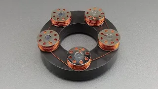 I Make Free Generator Using Five Copper coil