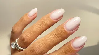 I’m back…. | gel nails | milky white overlay