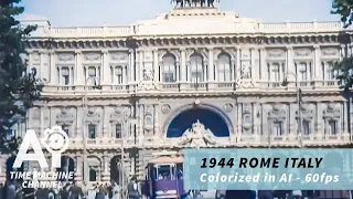 1944 Rome, Italy during WWII　[ AI Colorized | Enhanced 60fps ]