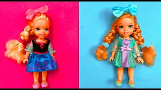 Elsa and Anna toddlers swap clothes