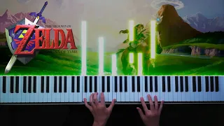 The Legend of Zelda : Ocarina of Time title theme piano cover [synthesia ]