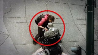 Dieser Polizist ging im Rollstuhl undercover, um Diebe zu fangen. Was er sah rührte ihn zu Tränen