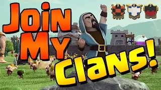 Clash of Clans: HOW TO Join My Clans!  Interview w/ Gronk, Matt, & TC from BTP, KoZ, & JR!