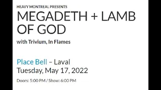 Megadeth - Live at Place Bell, Laval (Montreal), Quebec (05-17-2022) Full Show Audio