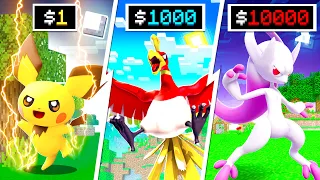 $1 Vs $1000 Vs $10,000 POKEMON in Minecraft PIXELMON!