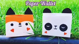 How to make Cute Paper Wallet | Origami Wallet | Paper Fox and Panda Wallet | Paper Purse